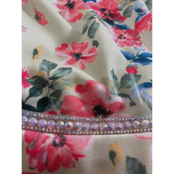 Speechless Kids Girls Dress Green Multicolored Floral Cap Sleeves Size 8 - Picture 4 of 6